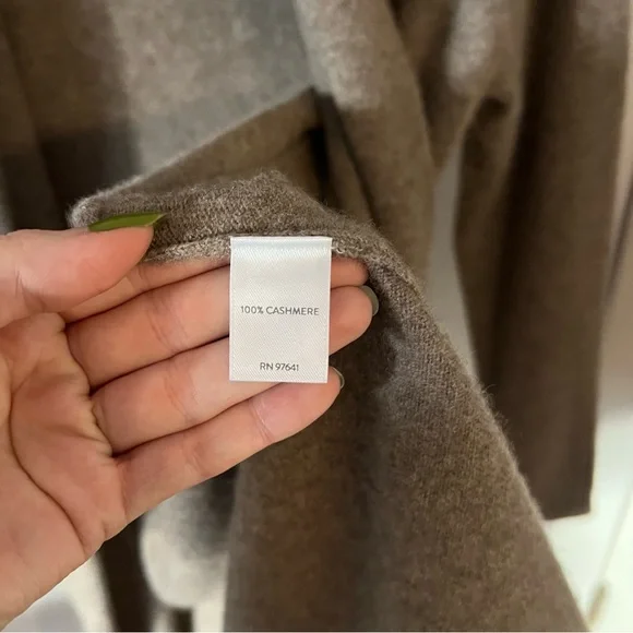 J Jill Light Brown Cashmere Longline Open-Front Cardigan - Picture 5 of 7